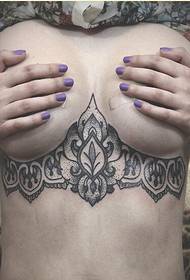 modello sexy del tatuaggio del pizzo del punto di petto femminile di modo 欣 immagine