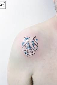 lapaleijona geometrinen viiva splash muste tatuointi kuvio