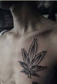 personalized male chest nice maple leaf tattoo pattern picture