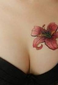chest tattoo maitiro: chest colour lily tattoo maitiro