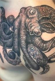 tato gurita hitam bahu laki-laki gambar tato gurita hitam