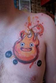 Schulter einfache Tätowierung männliche Schulter Farbe Feuer Tattoo Bilder