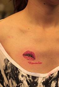 Tattoo show picture recommend a woman chest lip letter tattoo pattern