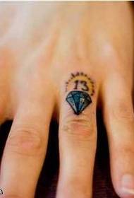 Tattoo patroan fan finger diamant