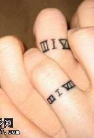 Modèle de tatouage de couple anglais doigt