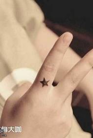Patrón de tatuaje de cinco estrellas de dedo fresco