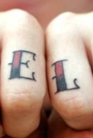 Prst crveno-crni stil slova tetovaža slova