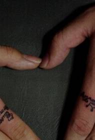 велика хвиля пара татуювання пальця