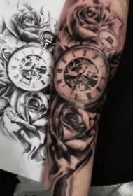 Arm and clock tattoo 18 European and American style bag arm watch tattoo pattern