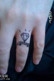 Finger black diamond tattoo pattern
