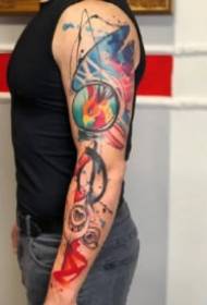 Akvarelės tatuiruotės 9 stiliaus abstraktus akvarelės stiliaus tatuiruotės stilius ant rankos
