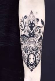 Muito criativa pequena tatuagem fresca no braço