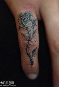 Finger tattoo rose tattoo pattern