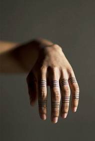 Jari cincin tato gambar garis sederhana karya seni pola tato
