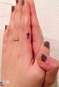 Finger cross tattoo pattern