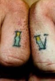 Finger färg engelska alfabetet tatuering bild