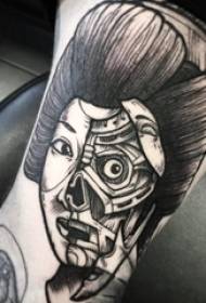 Karakter portré tetoválás fiú karakter tetoválás kép fekete karakter