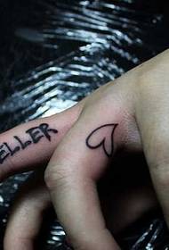 Modello di tatuaggio inglese lato dito fresco