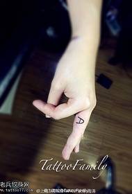 Angļu alfabēta tetovējuma modelis uz pirksta
