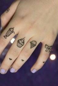 Tatuaggio di stampa femminile di cartoon di dito