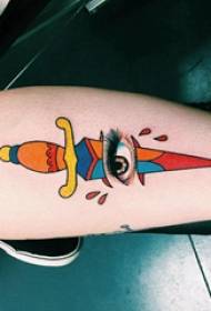 Tatouage de poignard européen et américain œil supérieur œil et image de tatouage de poignard
