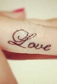 Finger maliit na pattern ng tattoo ng Ingles