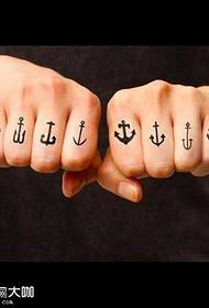 Finger ankare tatuering mönster