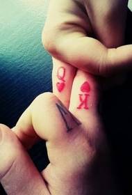 Personalità delle dita delle coppie, piccolo disegno del tatuaggio