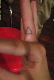 Fingra geometria triangulo simpla tatuaje ŝablono
