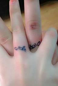 Pár ujj totem gyűrű tetoválás