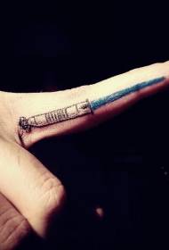 Finger Blaulicht Schwert Tattoo Muster