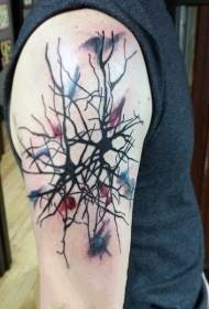 Lijn tattoo illustratie lijn met elkaar verweven neuron tattoo patroon