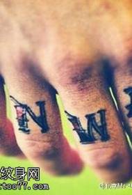 Modello di tatuaggio lettera di dito vento europeo e americano