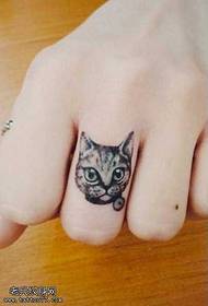 Modello di tatuaggio gatto dito