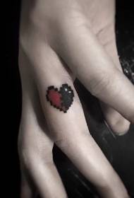 Padrão de tatuagem de coração bonito de dedo