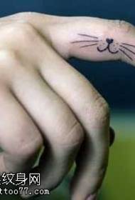 Прст супер сладак узорак тетоваже мачака