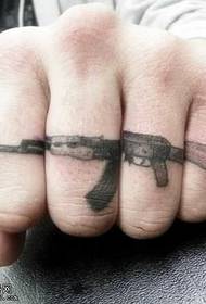Prst jedinstveni crno-bijeli platno pištolj kreativni uzorak tetovaža
