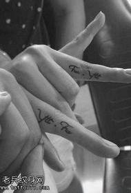 Prst trend popularan abeceda tetovaža uzorak