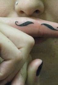 Finger fun barba mustache tatuaggio mudellu di stampa di travagliu