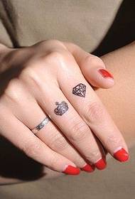 Палец маленький алмаз корона татуировки картина