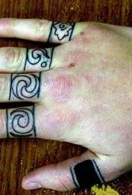 Model de tatuaj cu tot inel neagră cu degetul mare