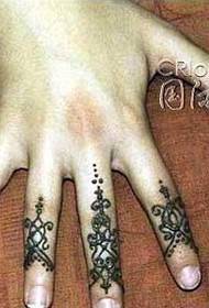 Foto del tatuaggio su quattro dita