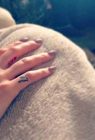 Patrón de tatuaje alfabeto inglés en el dedo