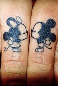 Palec roztomilé Mickey myši tetování