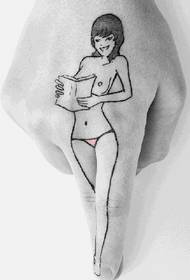 Jóképű srác ujj meztelen női tetoválás mintás kép