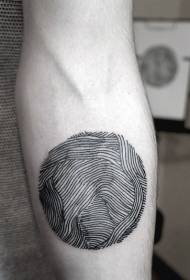 Patró de tatuatge de braç de bola de línia negra senzilla