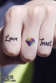Modello di tatuaggio inglese diamante dito