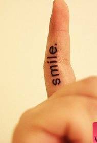 Small fresh finger English alphabet tattoo works