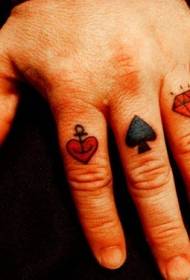 Узорак тетоваже лика дијаманта у боји прста