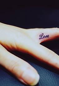 Finger engelska ordet tatuering bild